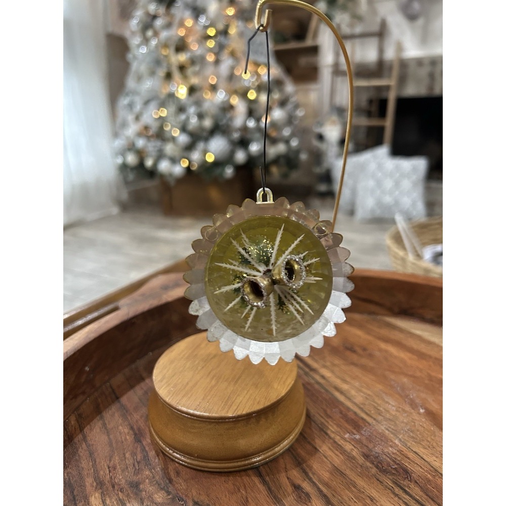 Vintage Indent Reflecting Plastic Christmas Ornament Silver Gold MCM Estate Find